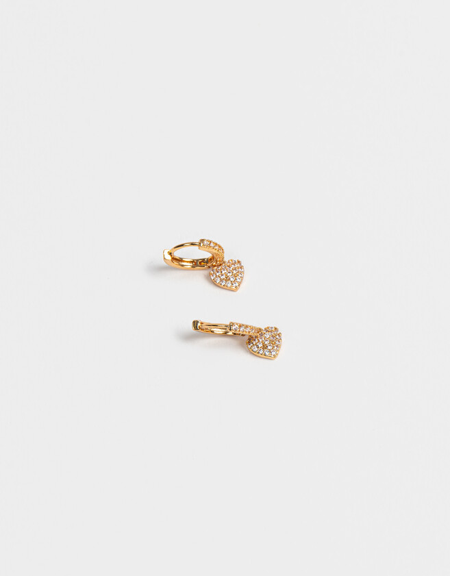 Aros Argollas Con cubic zirconia Argollas Con Cubic Zirconia - Dorado