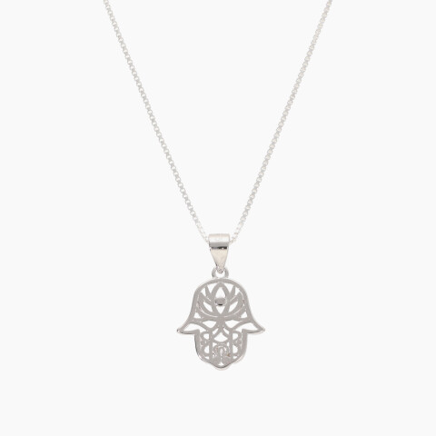 Cadena con dije de mano de Fátima en plata 925 Cadena Con Dije De Mano De Fátima En Plata 925