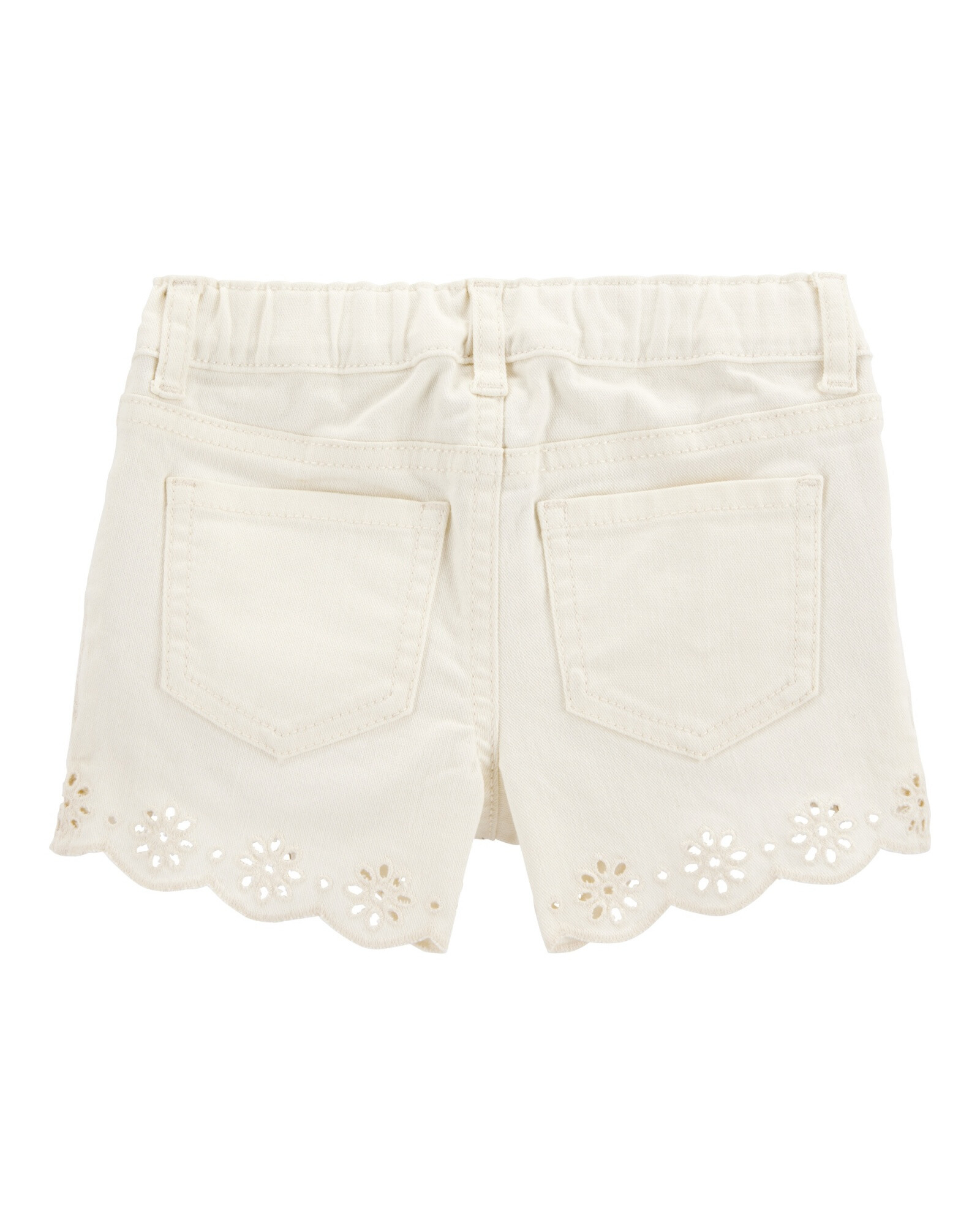 Short de algodón, dobladillo con ojales Short de algodón, dobladillo con ojales