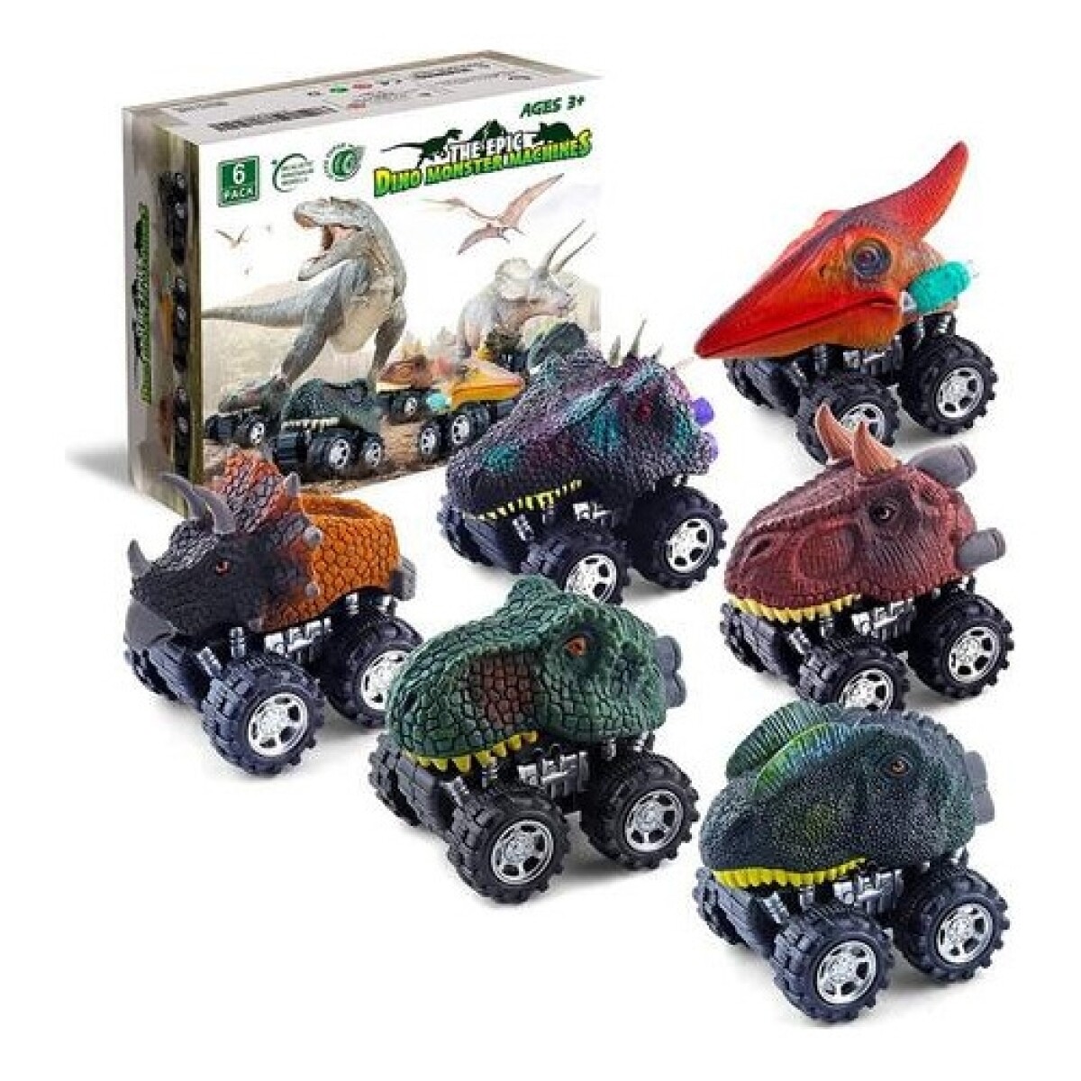 Set de 6 camiones Dino Monster Machines The Epic Pack - Dinos 