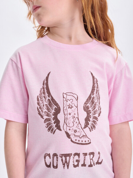 Remera estampa Cowgirl Rosa