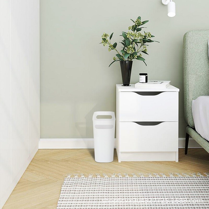 Cesto tacho de basura papelera plástico blanco