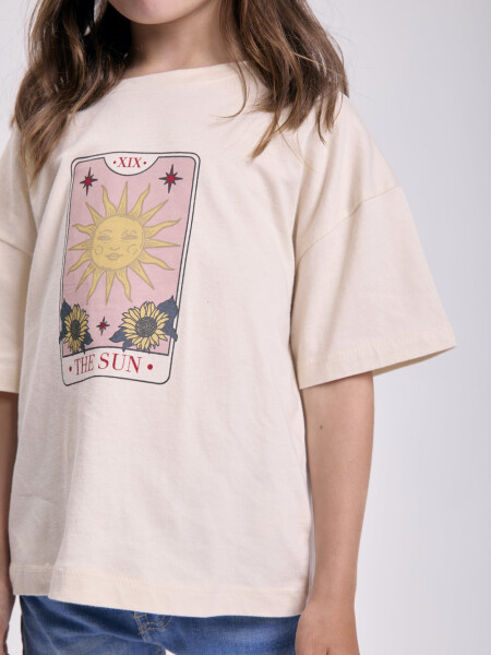 Remera Estampa Sol Beige
