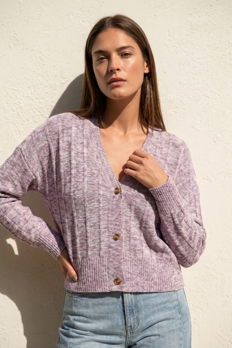Cardigan Texturado Rosa Viejo