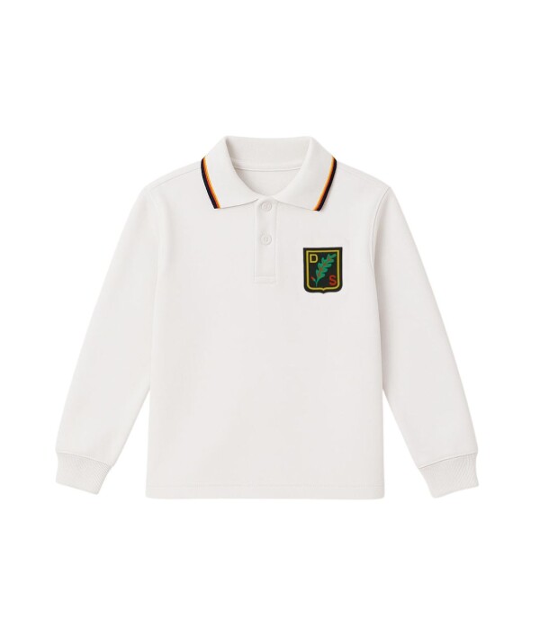 Buzo deportivo cuello polo Blanco