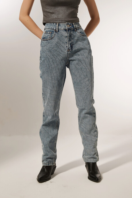 Pantalon Gera Azul Grisaceo