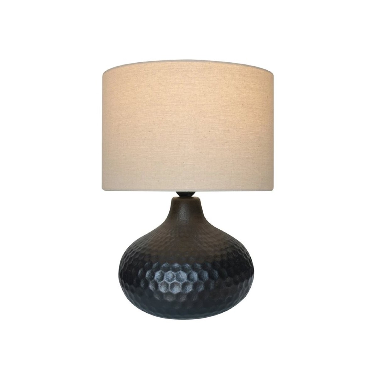 Lámpara De Mesa Cerámica D30x40Cm Hexágonos Negro 