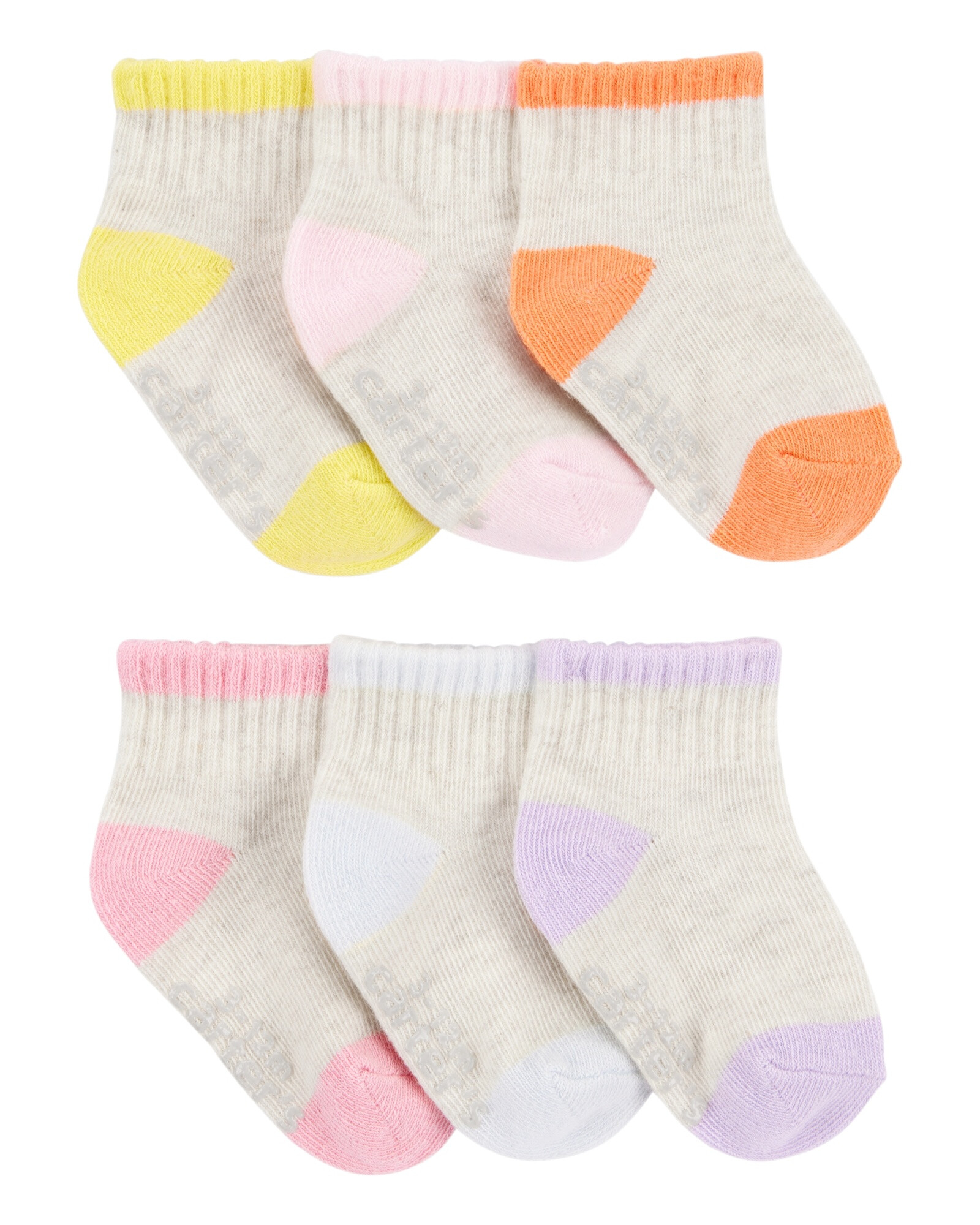 Pack seis pares de medias tobilleras de algodón Sin color