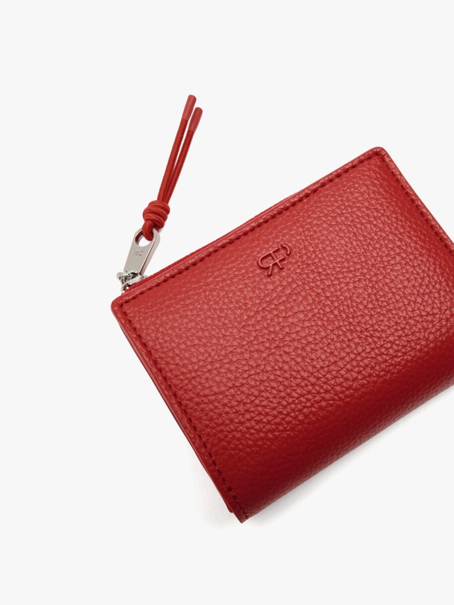 Cartera Básica Con Textura rojo