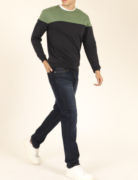 470916 SWEATER HARRY Azul Oscuro/verde Claro Melange