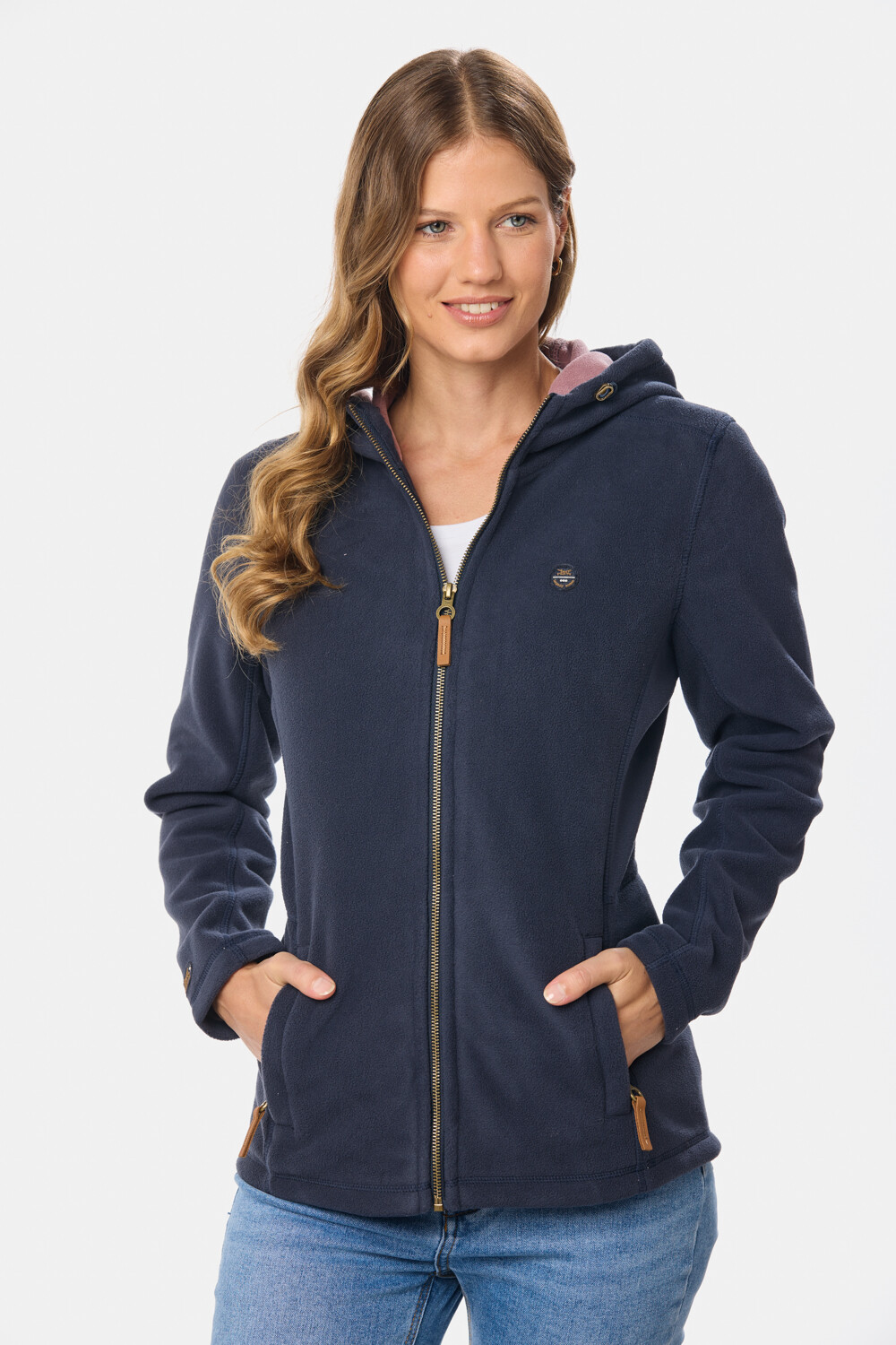 CAMPERA POLAR CON CAPUCHA Azul
