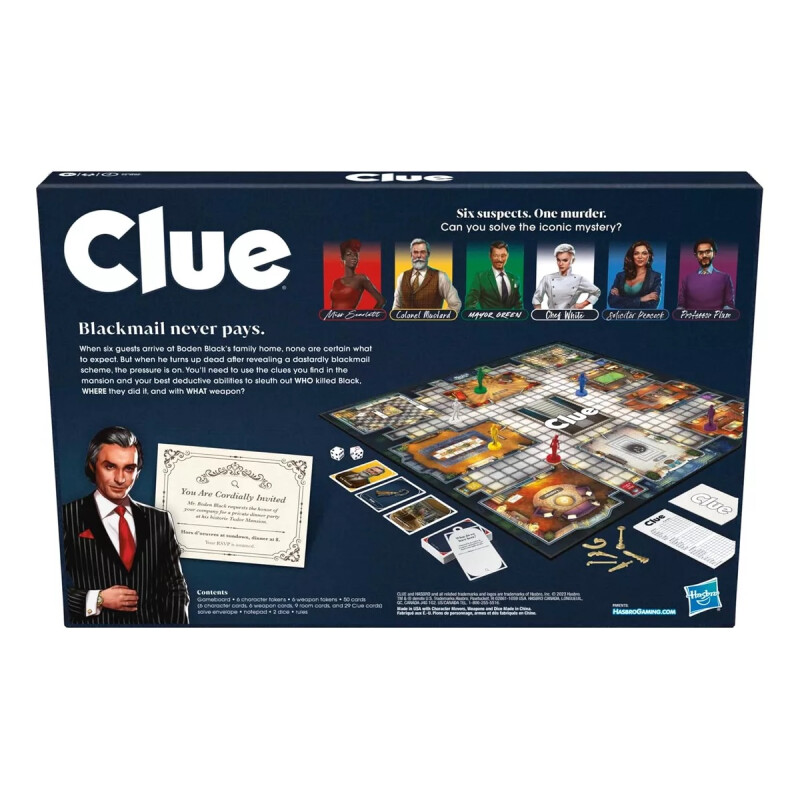 Juego de Mesa Clue - Juegos de Misterio para 2 a 6 Jugadores Juego de Mesa Clue - Juegos de Misterio para 2 a 6 Jugadores