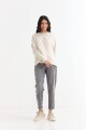 Sweater con cuello abierto y tajos laterales CRUDO