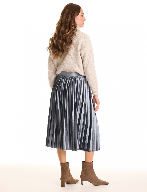 Falda Velvet GRIS AZULADO