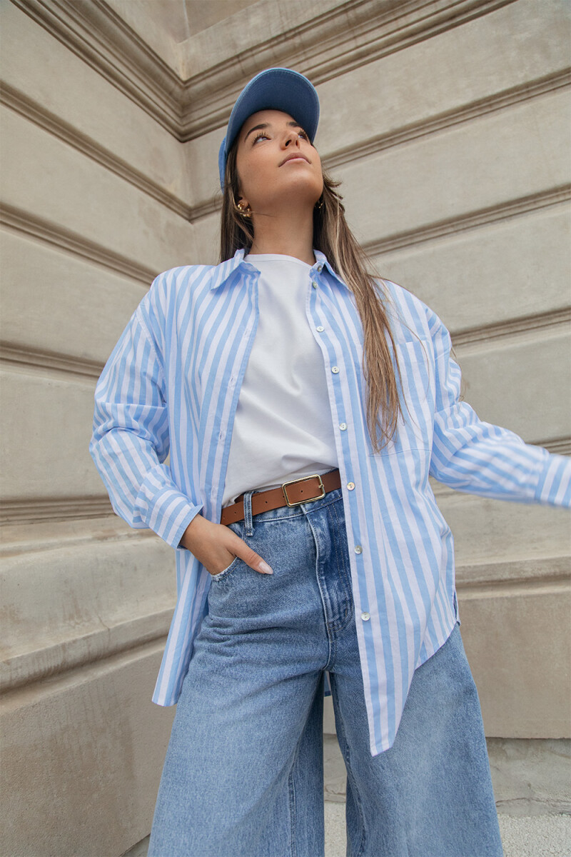 Camisa rayada - Blanco 