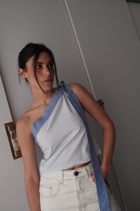 Stripes Top Celeste