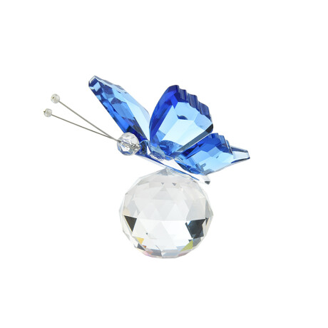 Adorno Mariposa De Cristal Azul