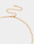 Cadena Corta con Dije Con Piedra Natural Collar Corto Bañado En Oro Con Piedra Natural - Dorado