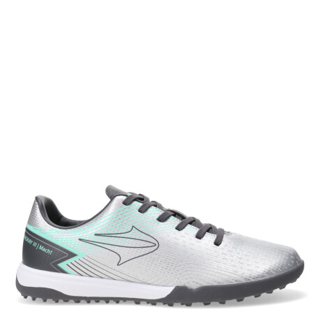 Championes Unisex Topper Fútbol 5 Stingray III Mach Plateado - Verde - Gris