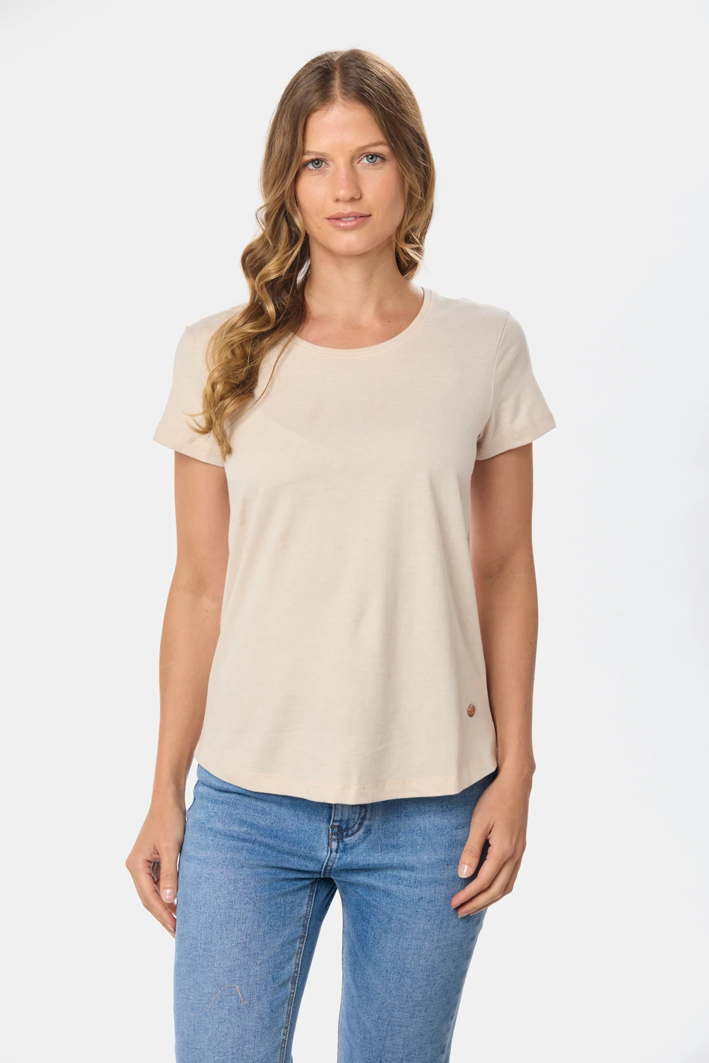 REMERA LISA MANGA CORTA Beige