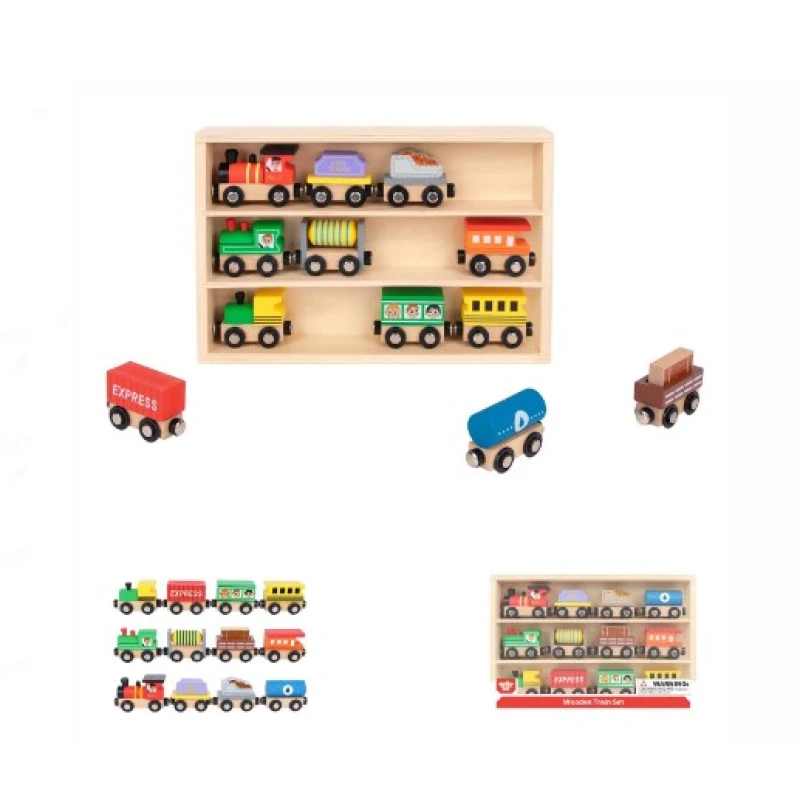 Conjunto de trenes en madera Conjunto De Trenes En Madera