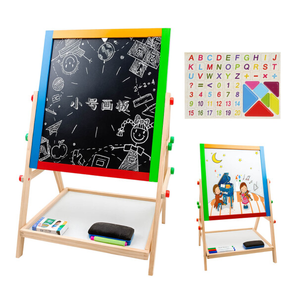 Pizarra 2 en 1 Magnética IMBACK IBK-HMJ066 | Doble Faz, Madera de Pino, Incluye Imanes, Tizas y Marcadores Pizarra 2 en 1 Magnética IMBACK IBK-HMJ066 | Doble Faz, Madera de Pino, Incluye Imanes, Tizas y Marcadores