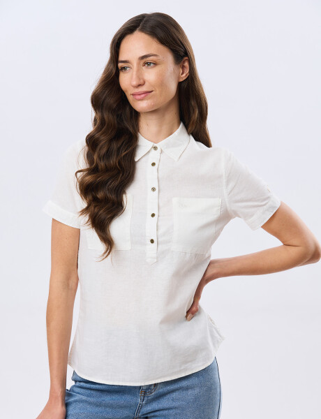 CAMISA LISA DE LINO Blanco