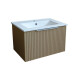 Mueble Baño En Mdf Laqueado 61X39.5X38Cm Beige Mate C/Bacha Loza GAMAS DE BEIGE