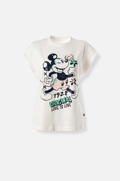 Remera m/c mujer MICKEY CRUDO