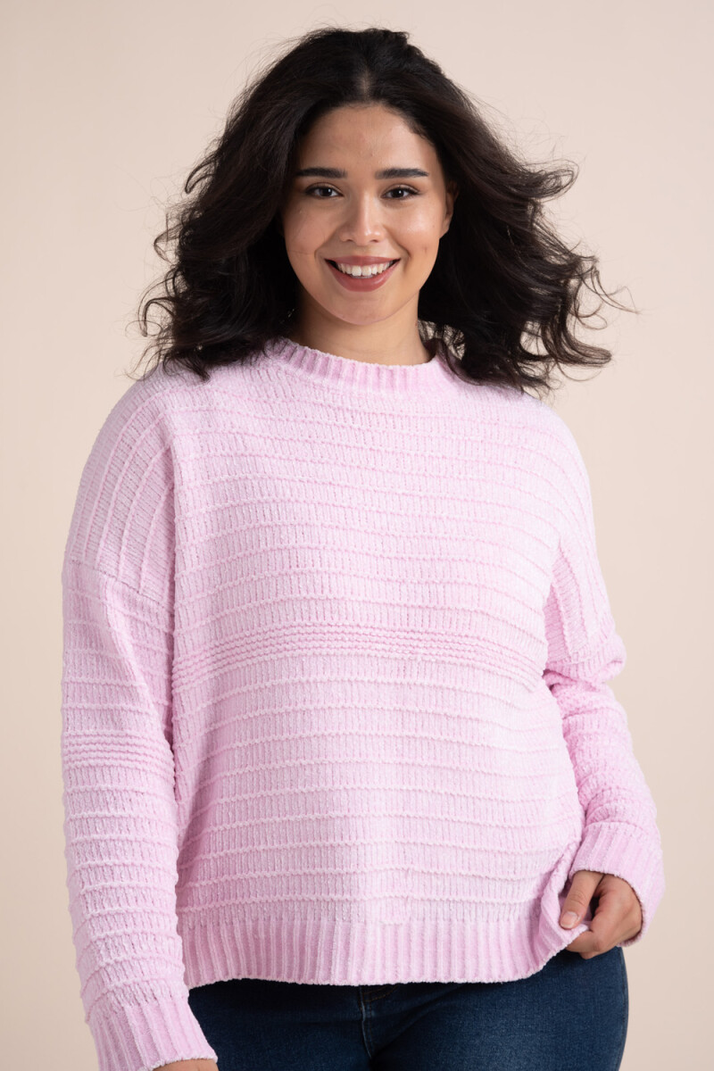 Sweater tejido chenille Rosa