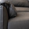 Sofa 4 cuerpos 240 x 90 x 82 100 % cuero Gris Cemento patas madera negra Sofa 4 cuerpos 240 x 90 x 82 100 % cuero Gris Cemento patas madera negra