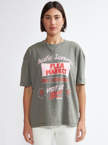 REMERA LAUREL GRIS