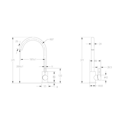 Griferia Cocina Mesada Brushed Nickel GRIS-BRUSHED NICKEL