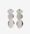 Aros Colgantes Largos Metal Plateado Rodio