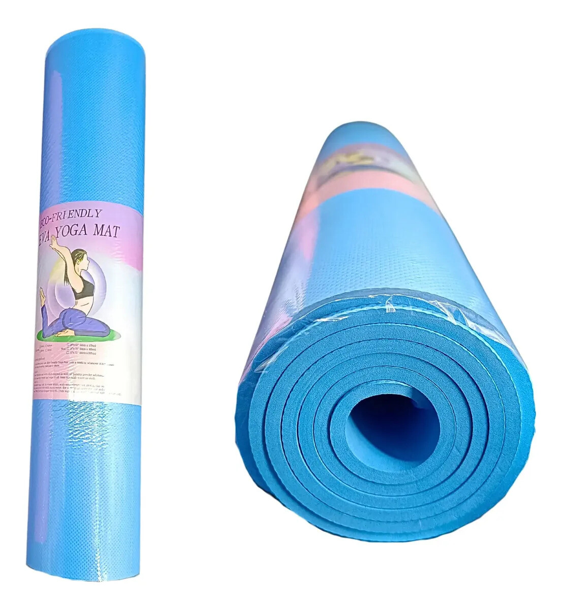 Alfombra para ejercicio, yoga, pilates. 4mm de espesor - Celeste 