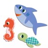DJ0005 Set De 62 Stickers Para Bebés +18m Djeco - Sea Animals