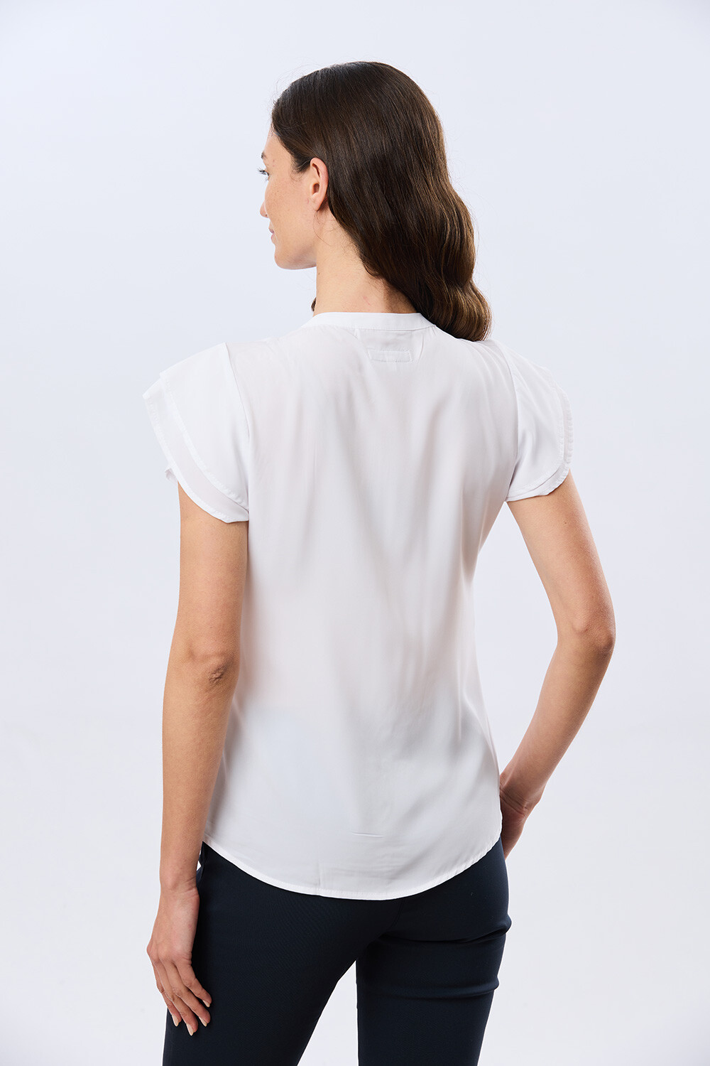 BLUSA CON VOLADOS Blanco