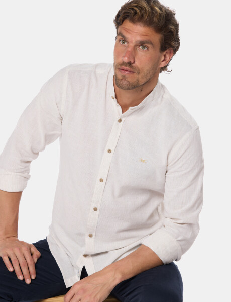 CAMISA DE LINO CUELLO MAO Beige