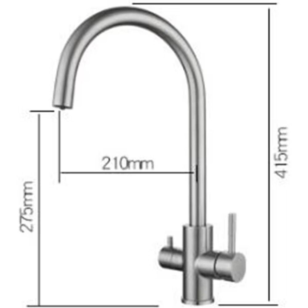 Grifería de Cocina Monocomando de mesada Milano con salida purificador Gris Satinado Grifería De Cocina Monocomando De Mesada Milano Con Salida Purificador Gris Satinado