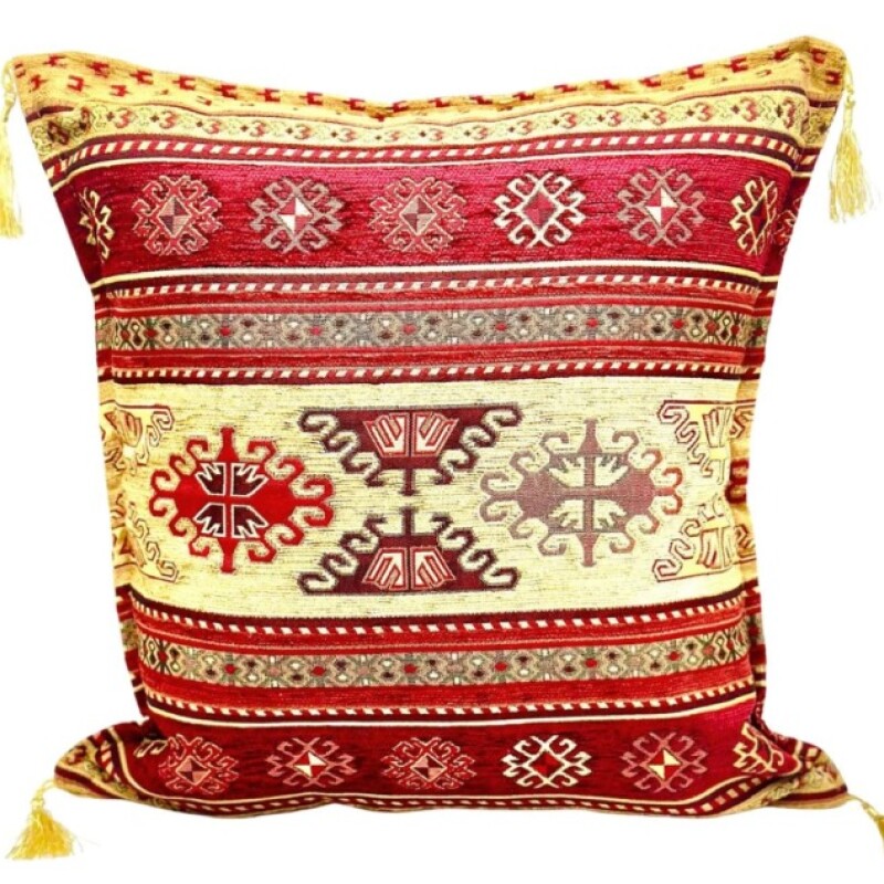 Funda Almohadón Bursa Dorado Rojo