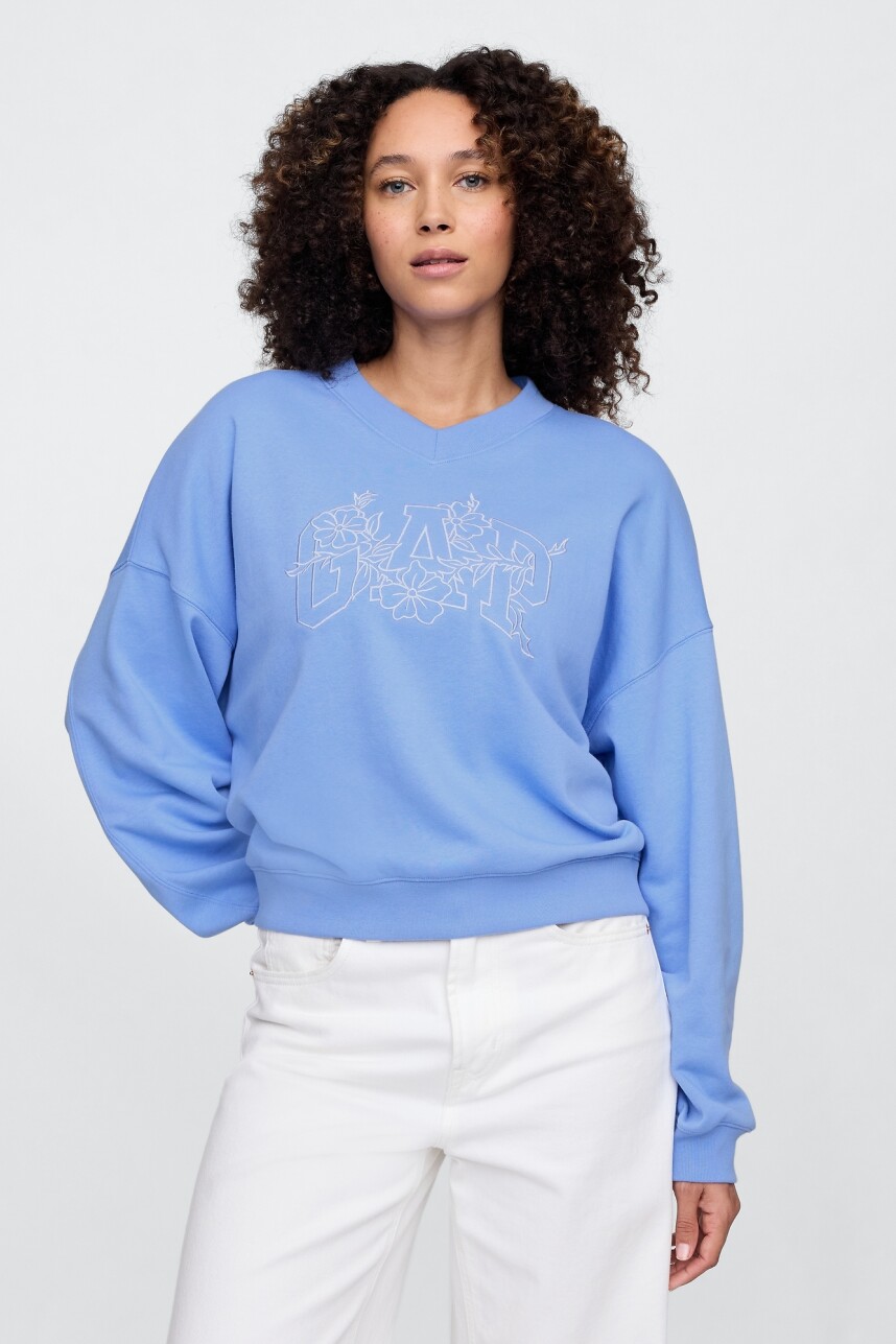 Buzo Deportivo Logo Gap Mujer Shirting Blue
