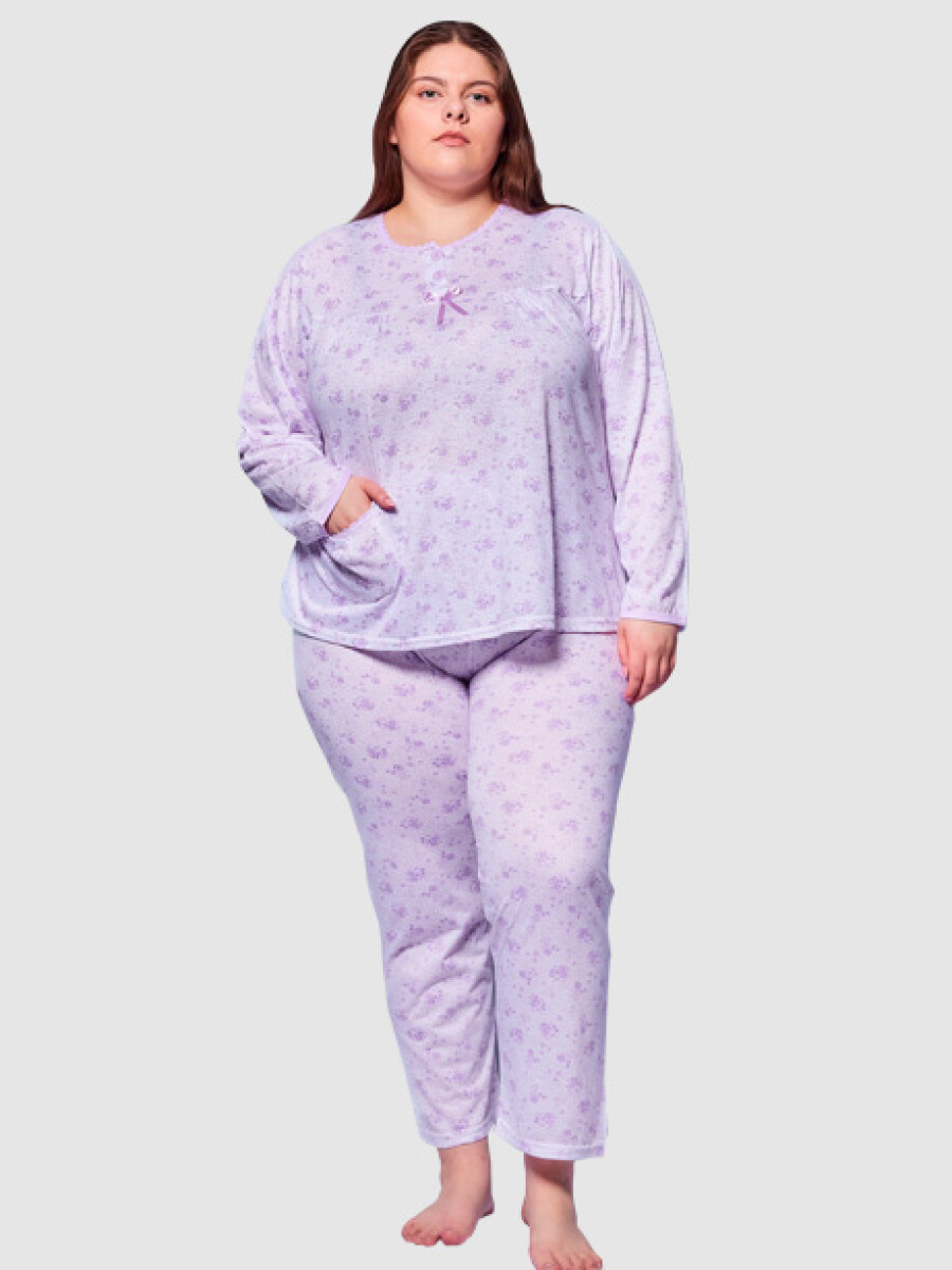 Pijama manga larga Italia - Lila 