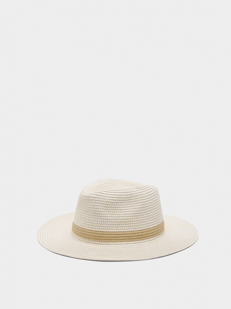Sombrero Con Efecto Rafia - blanco 