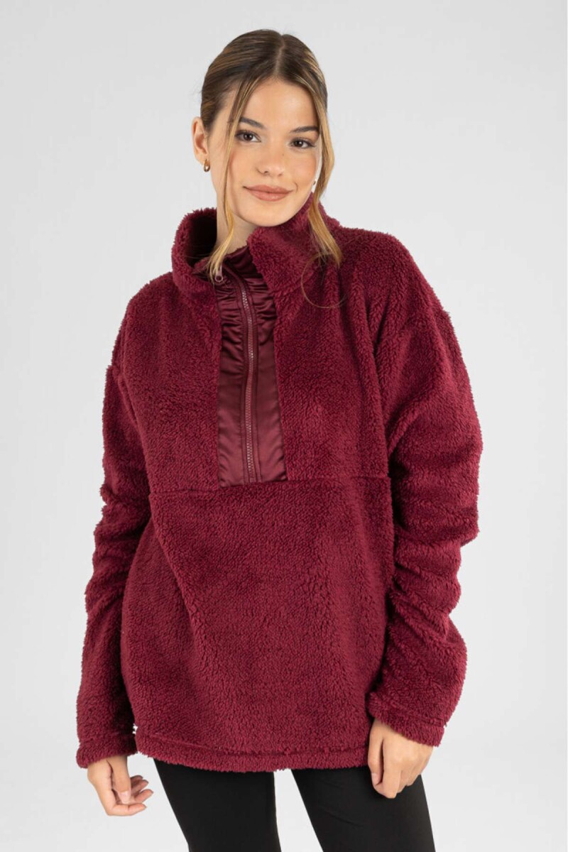 Sweater sherpa - Bordeaux 