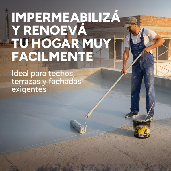 Pintura Membrana Liquida 18KG Impermeabilizante Goma De Caucho Variante Color Blanco