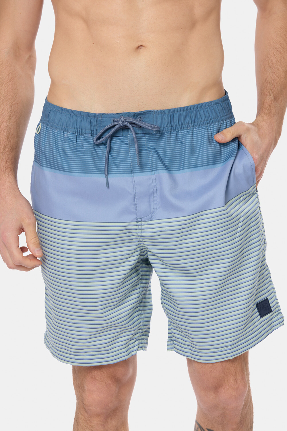 SHORT DE BAÑO RAYADO Azul