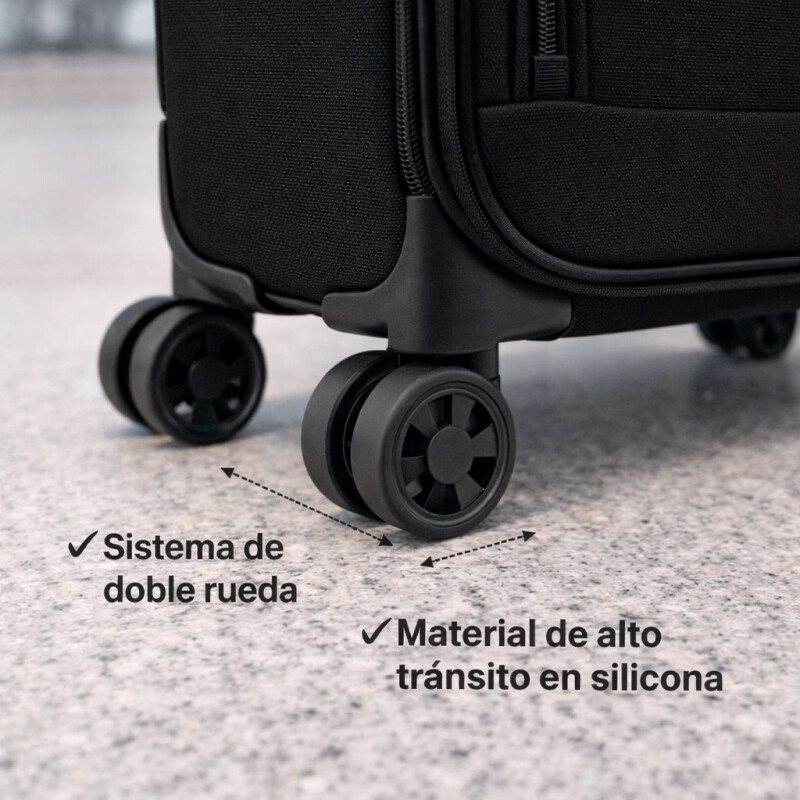 Valija de Tela Oxford con Ruedas 20' Negra