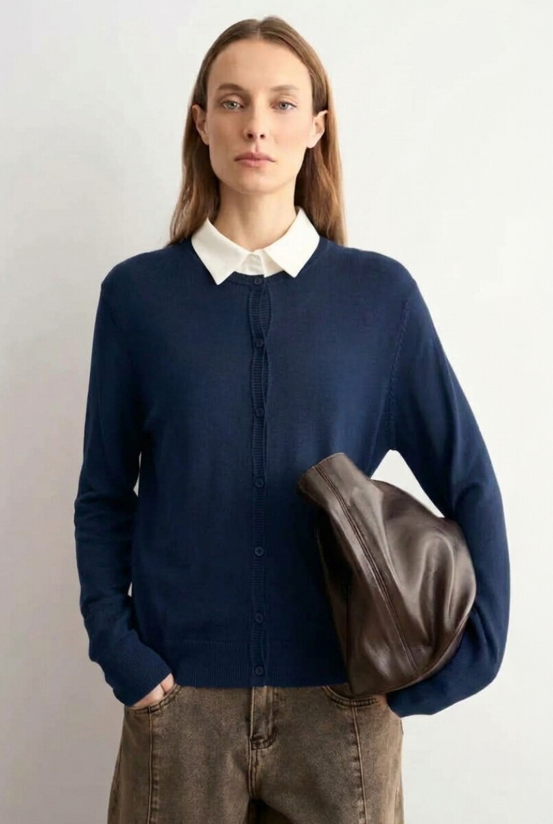 Cardigan básico - azul marino 