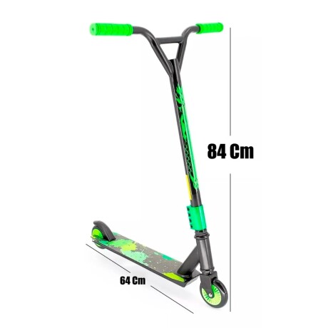 Monopatín Scooter Freestyle Acrobático Reforzado Stunt Giros 360° VERDE