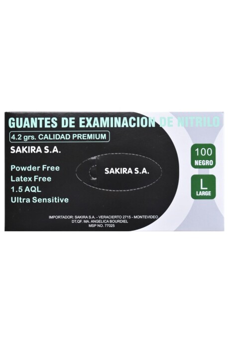 Guantes de nitrilo Sakira 4.2 grs (premium) x 100 unidades OFERTA CAJA CERRADA X 10 Negro